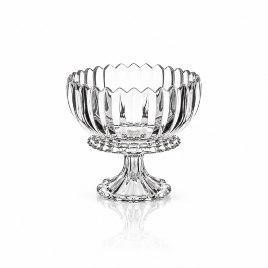 K-472 crystal footed fruit bowl on white