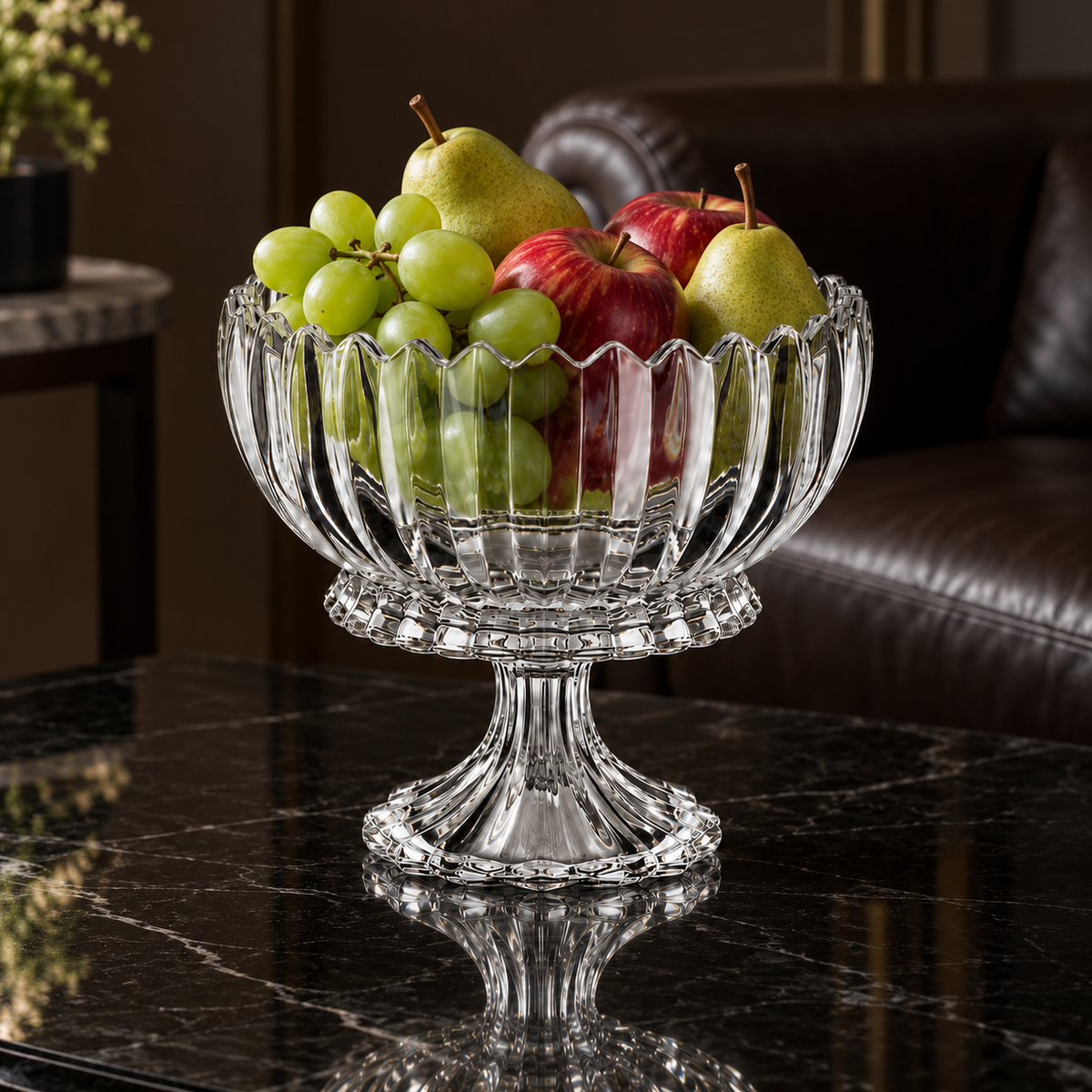 K-472 crystal fruit bowl with fresh fruit