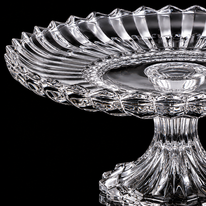 Crystal cake stand close-up