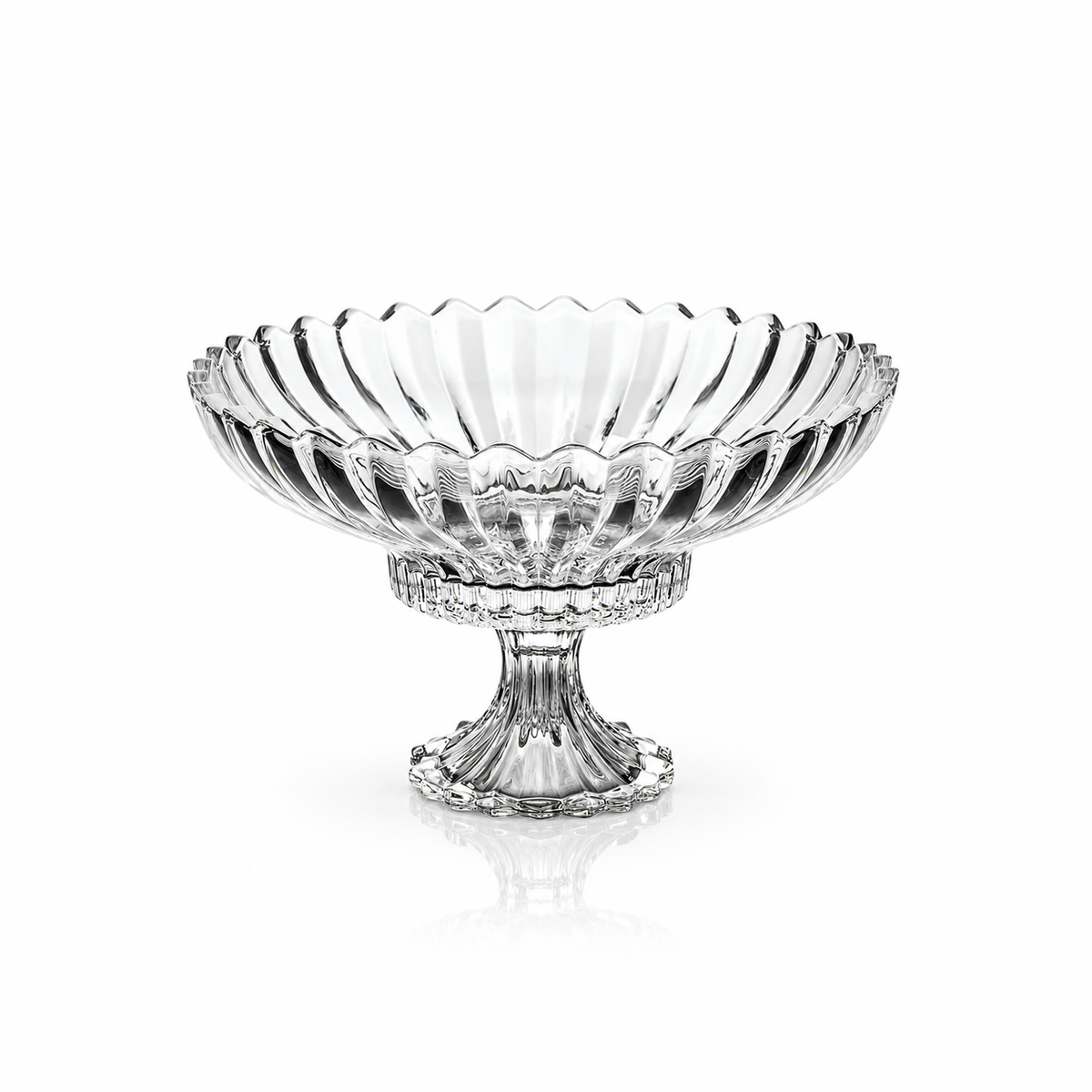 K-475 crystal footed fruit bowl on white