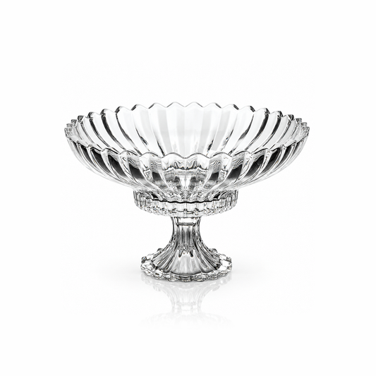 K-475 crystal footed fruit bowl on white