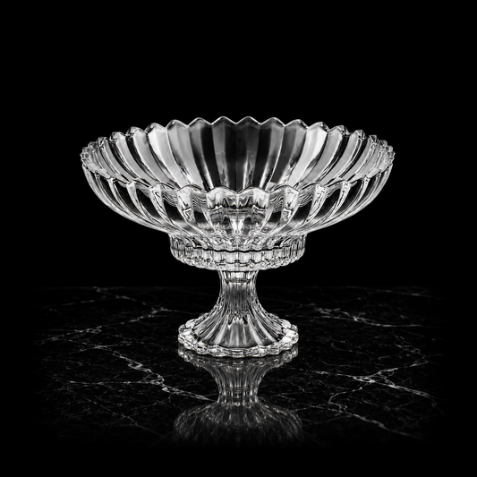 K-475 crystal fruit bowl on black marble