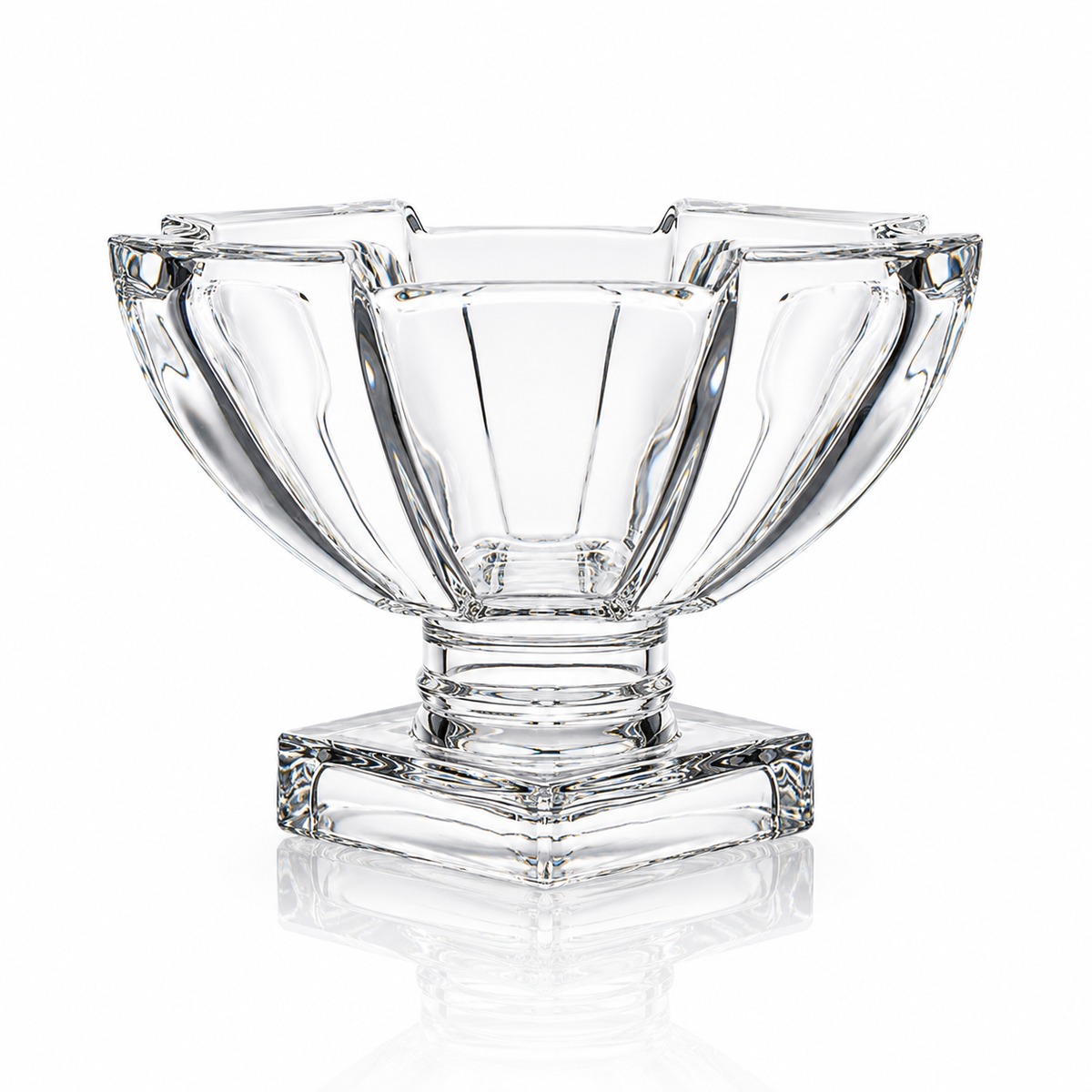 Crystal footed fruit bowl