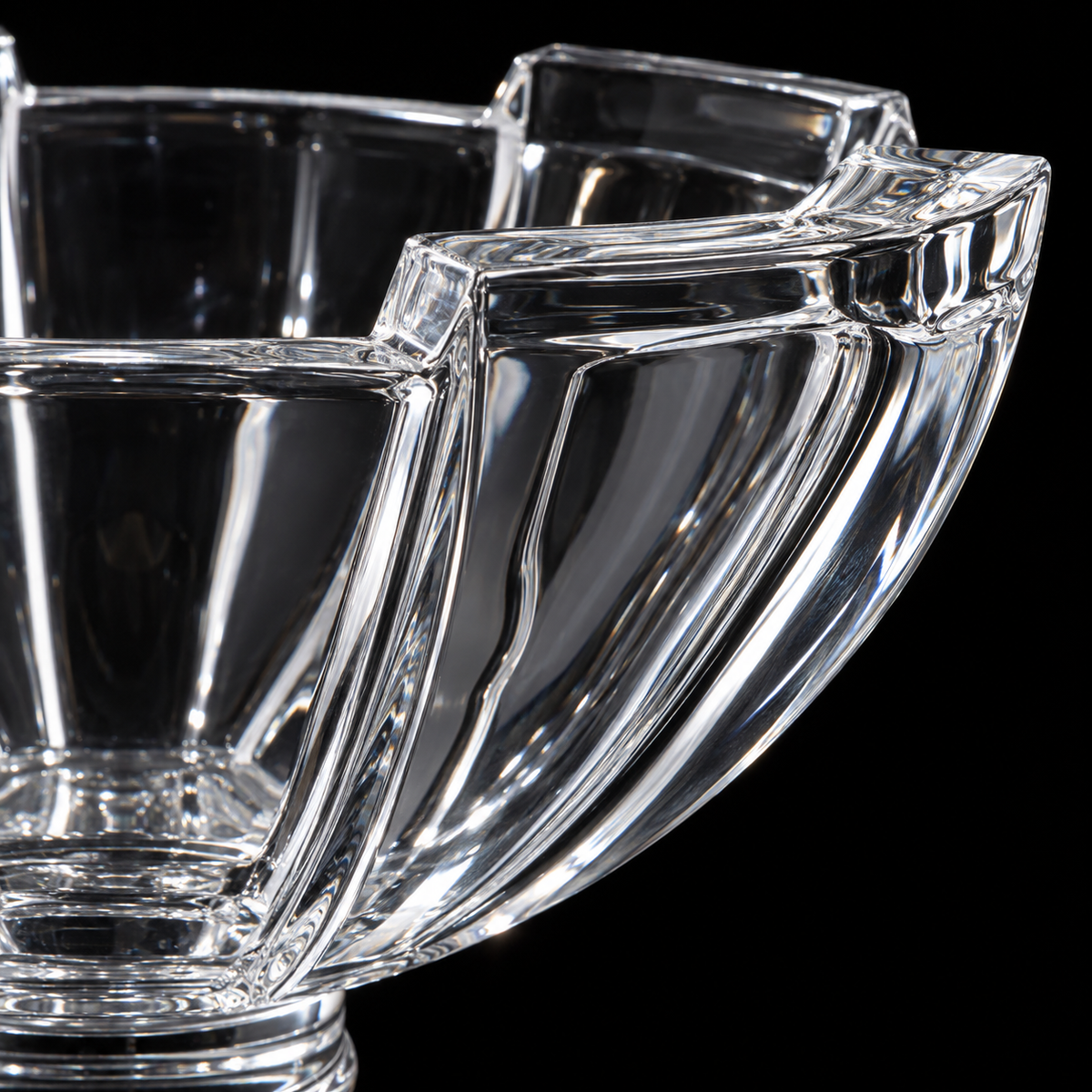 Crystal fruit bowl close-up