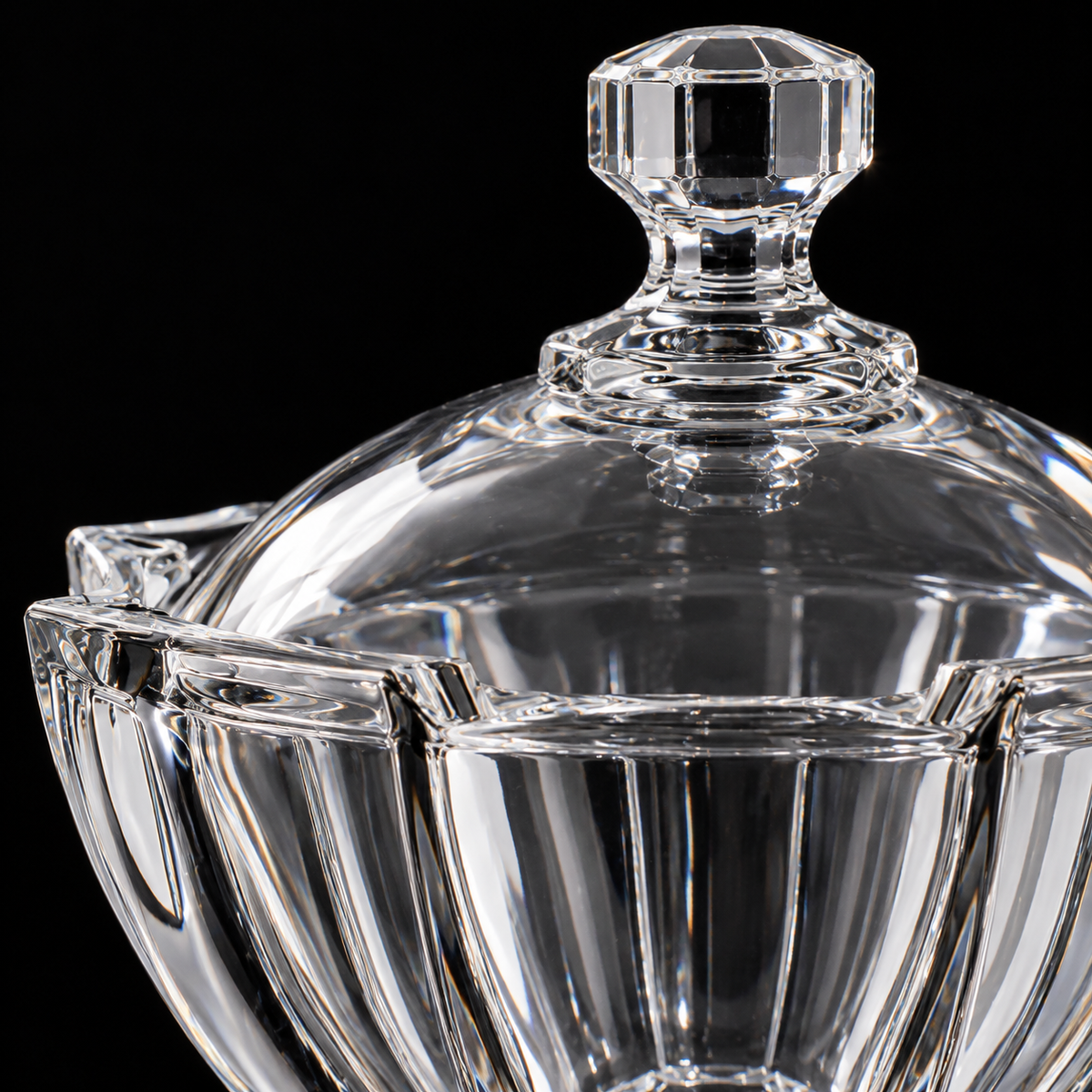 Crystal candy bowl close-up