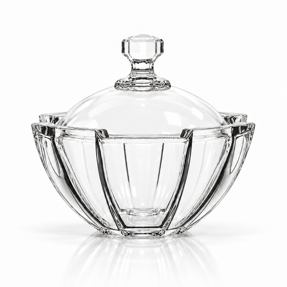 K-485 crystal candy bowl with lid on white
