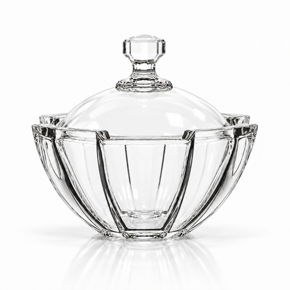 K-485 crystal candy bowl with lid on white