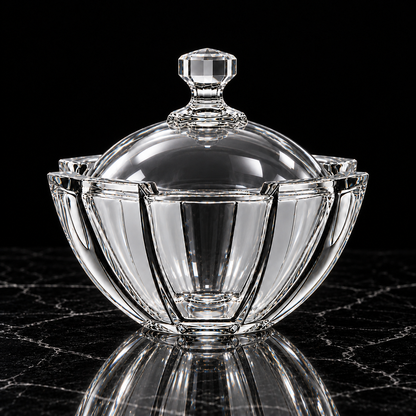 K-485 crystal candy bowl on black marble