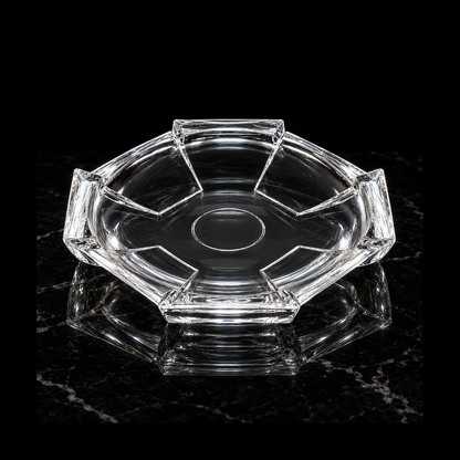 Crystal plate on black marble