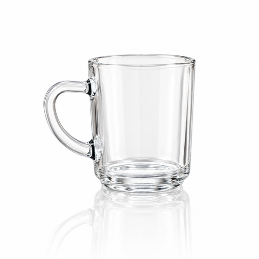 M-101 clear glass mug on white