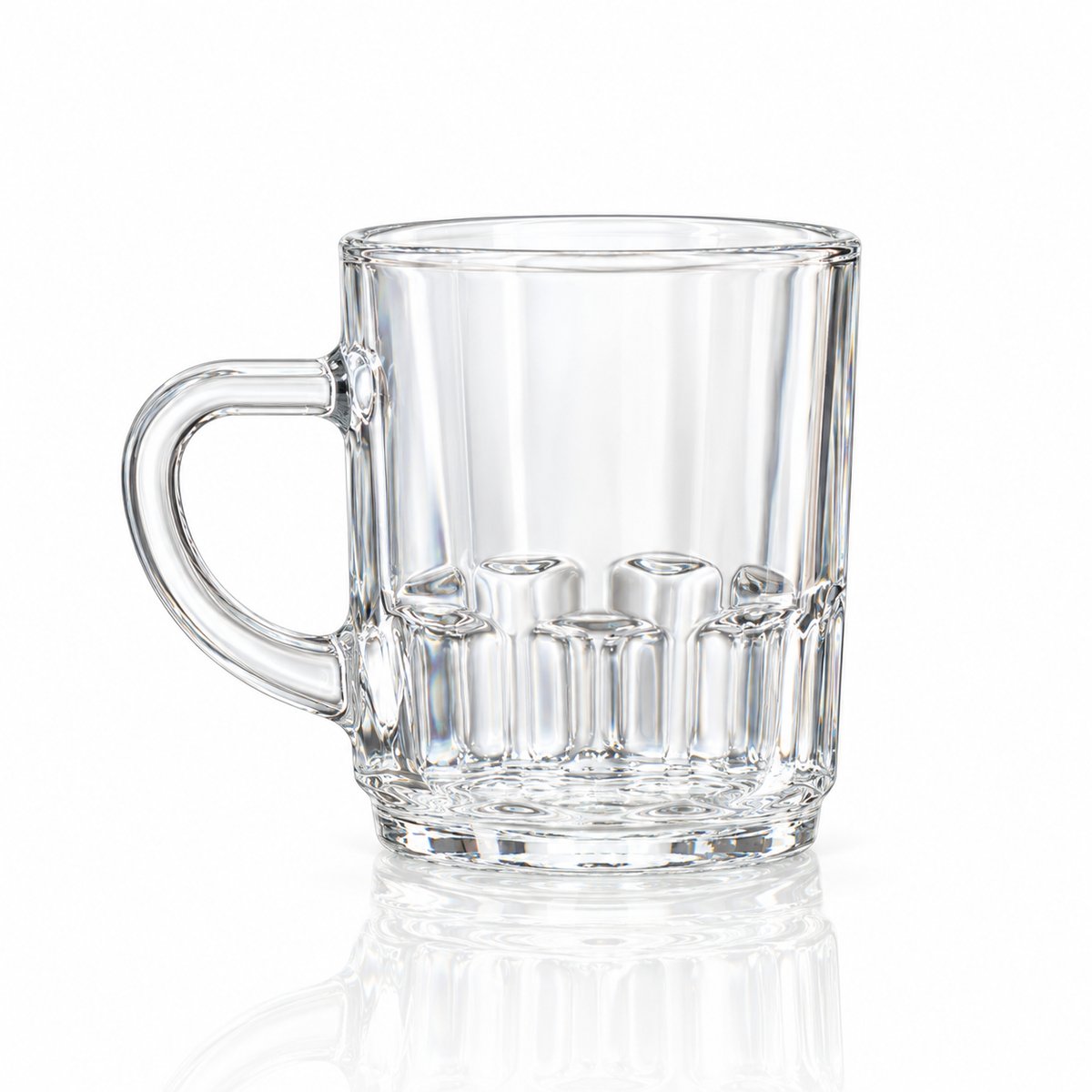 M-102 fluted glass mug on white