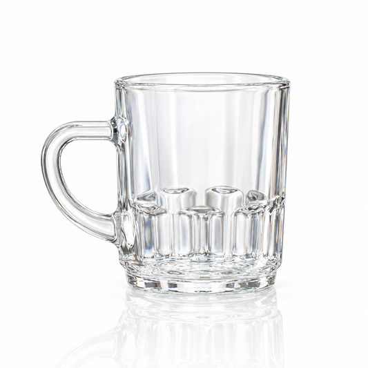 M-102 fluted glass mug on white
