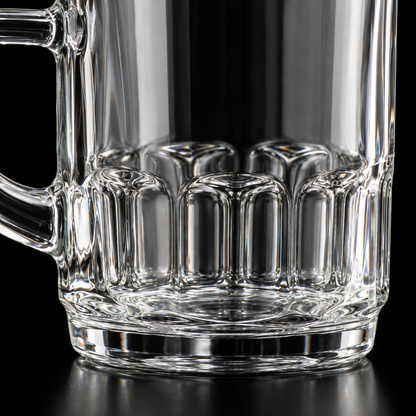 M-102 glass mug fluted base close-up