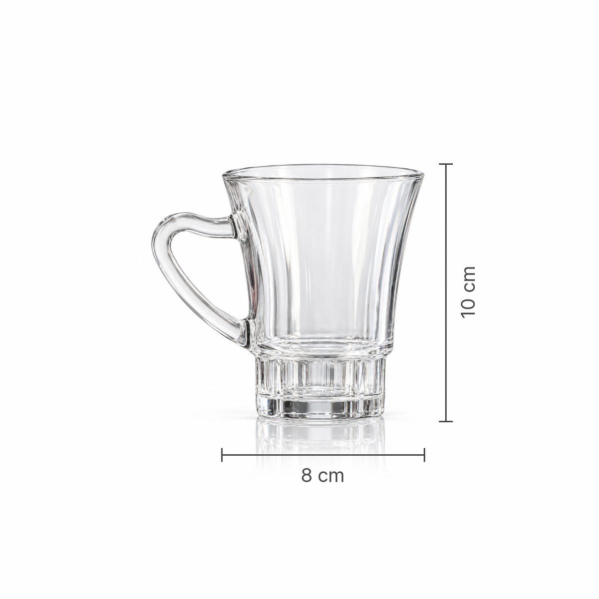 M-104 glass mug dimensions 8 x 10 cm