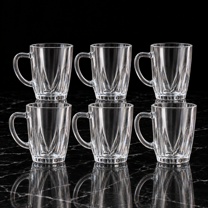 M-105 glass mugs on black marble