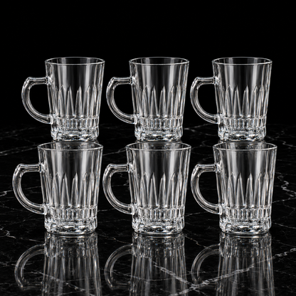 M-106 glass mugs on black marble