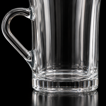 M-109 glass mug fluted base close-up