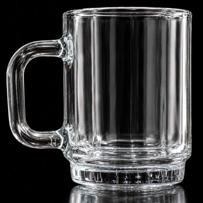 M-111 glass mug detail close-up