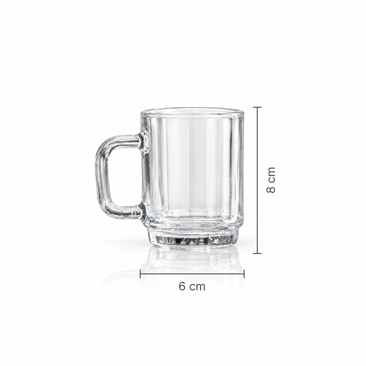 M-111 glass mug dimensions 6 x 8 cm