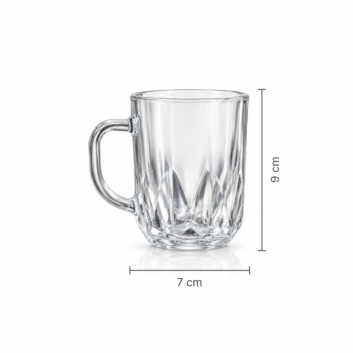 M-112 glass mug dimensions 7 x 9 cm