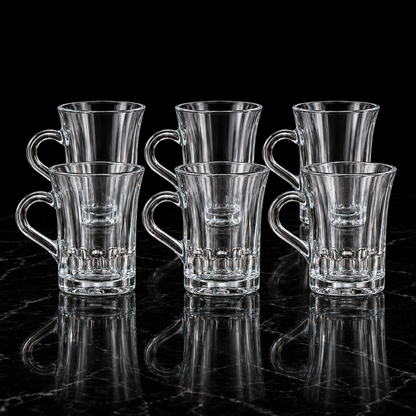 M-113 glass mugs on black marble