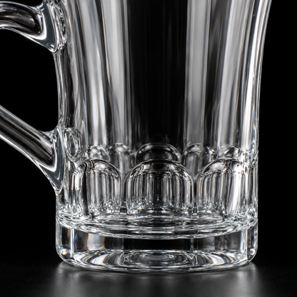 M-113 glass mug fluted base close-up