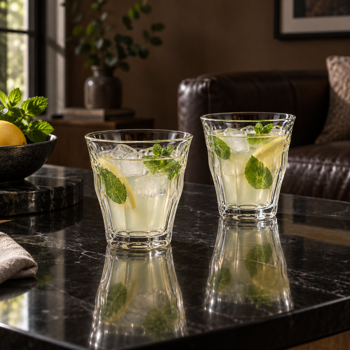 M-116 glasses with mint lemonade