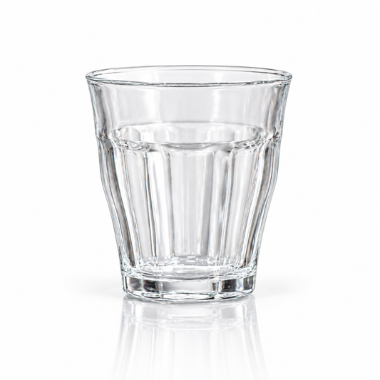M-117 paneled glass tumbler on white