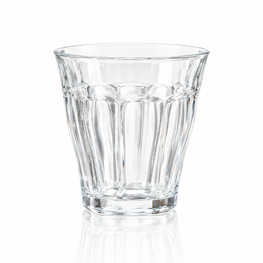 M-119 paneled glass tumbler on white