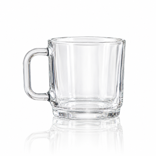 Clear glass mug