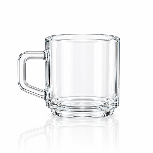 M-121 stacking glass mug on white