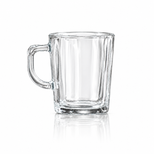 M-122 tapered glass mug on white