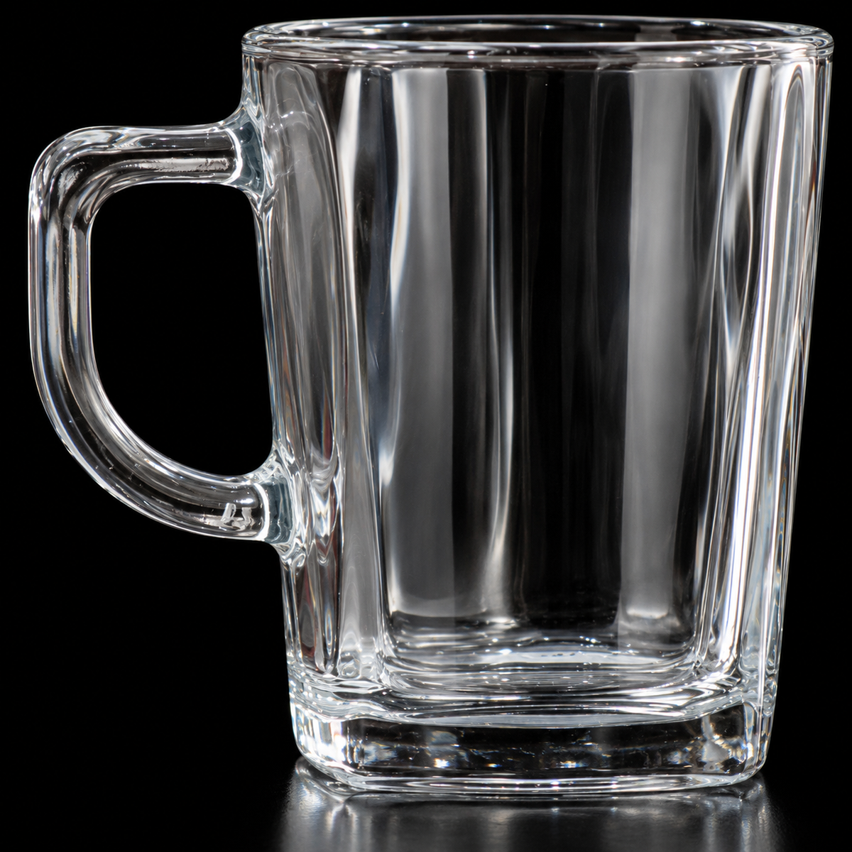 M-122 glass mug close-up