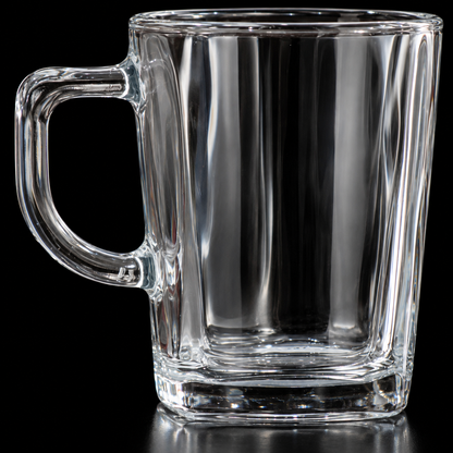 M-122 glass mug close-up