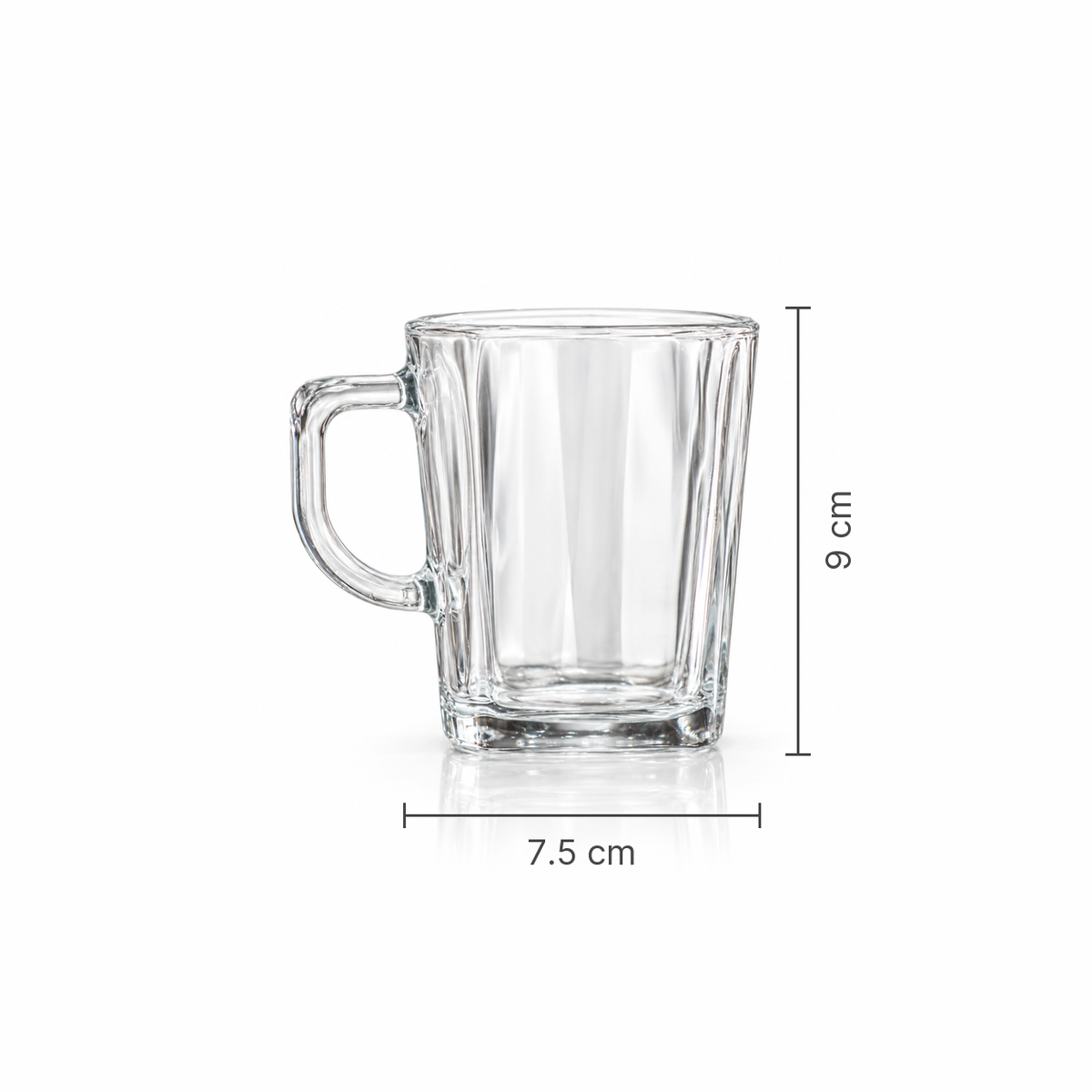 M-122 glass mug dimensions 7.5 x 9 cm