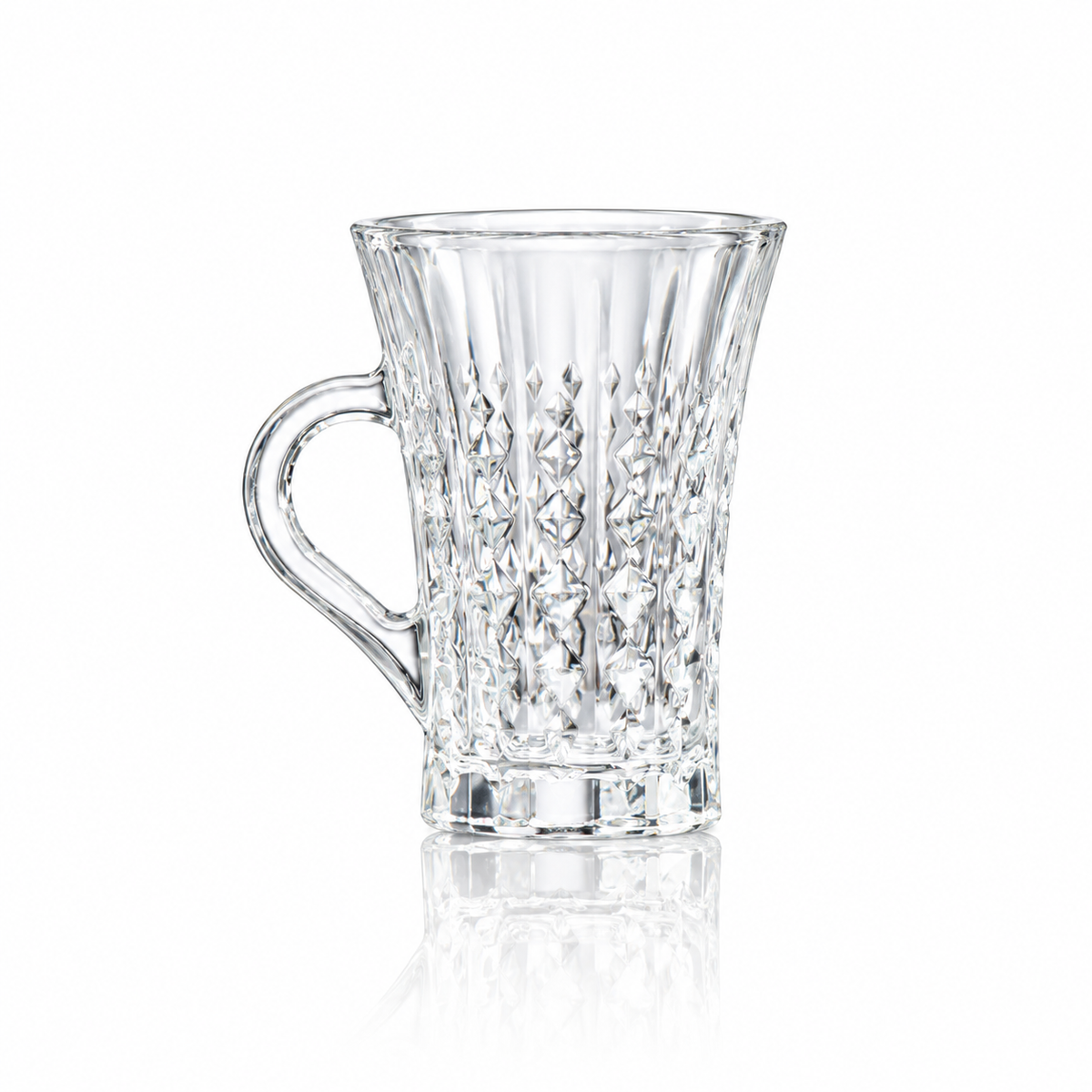Crystal tea mug with gold rim