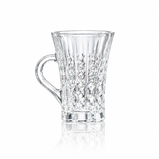 Crystal tea mug with gold rim