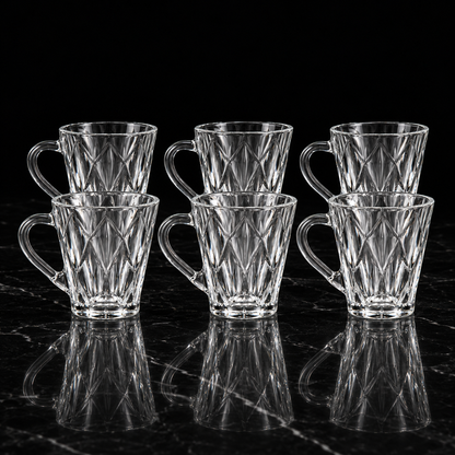 M-204 glass mugs on black marble