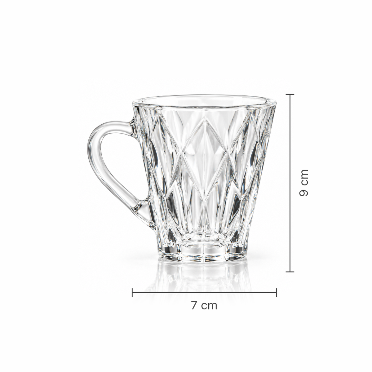 M-204 glass mug dimensions 7 x 9 cm