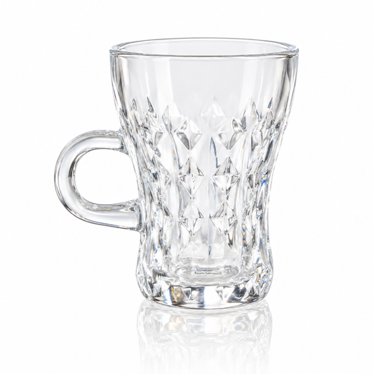 M-210 cut glass tea cup on white