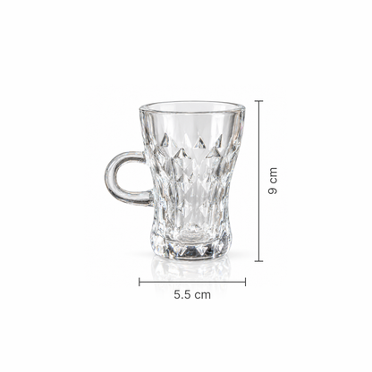 M-210 glass tea cup dimensions 5.5 x 9 cm