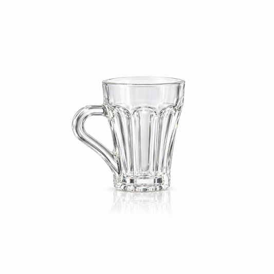 M-211 paneled glass mug on white