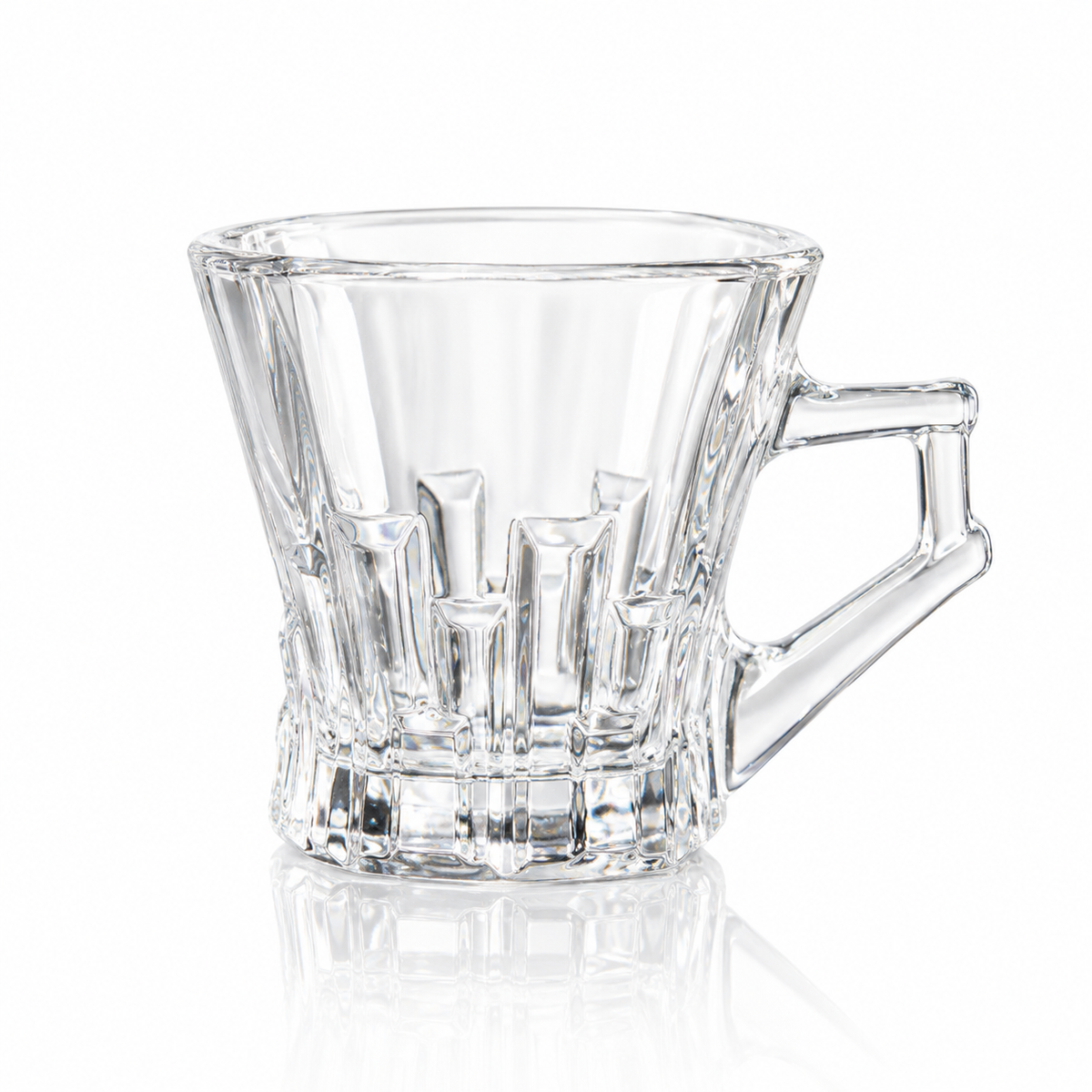 M-212 square cut glass cup on white