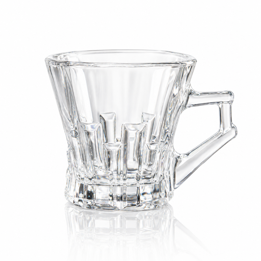 M-212 square cut glass cup on white