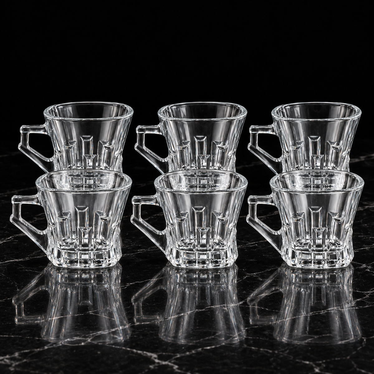 M-212 glass cups on black marble
