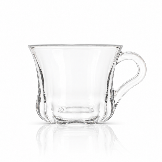 M-213 clear glass mug on white