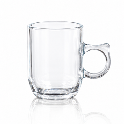 M-214 plain glass mug on white