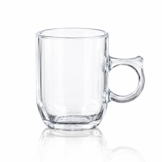 M-214 plain glass mug on white