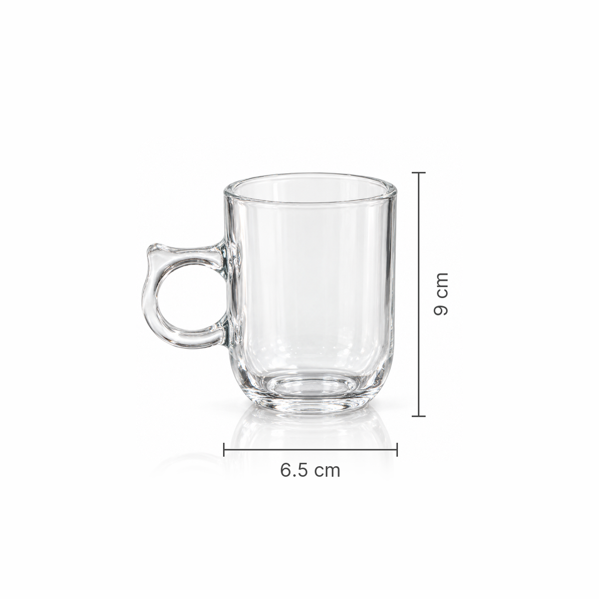 M-214 glass mug dimensions 6.5 x 9 cm