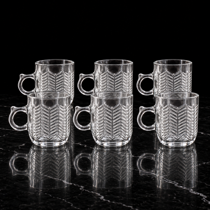 M-216 glass mugs on black marble